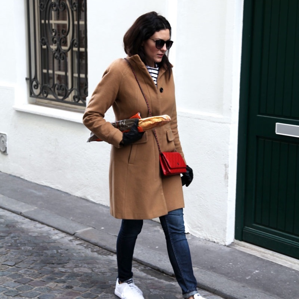 Lands End Wool Coat, camel color, size 6